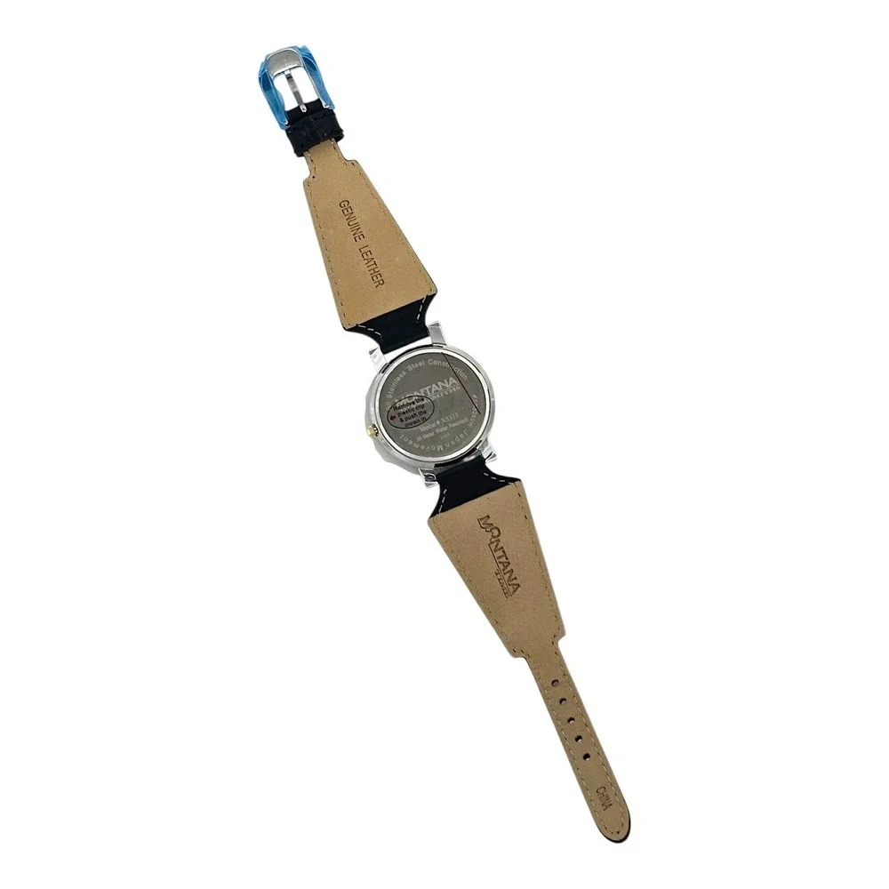 Montana Silversmiths Ladies Two-Tone Rope Bezel Watch Leather Strap - New NWOT